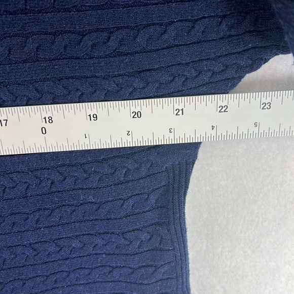 Market & Spruce Pullover Sweater XL Navy Boatneck 3/4 Sleeves Horizontal Knit - Picture 7 of 7